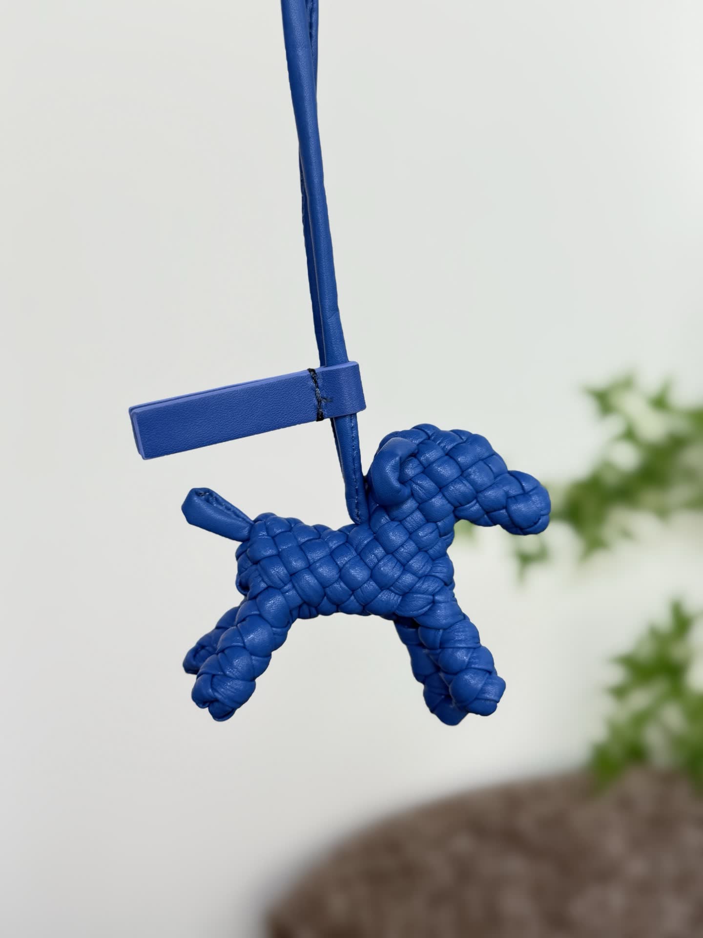 Bottega Veneta Blue Leather Horse Charm